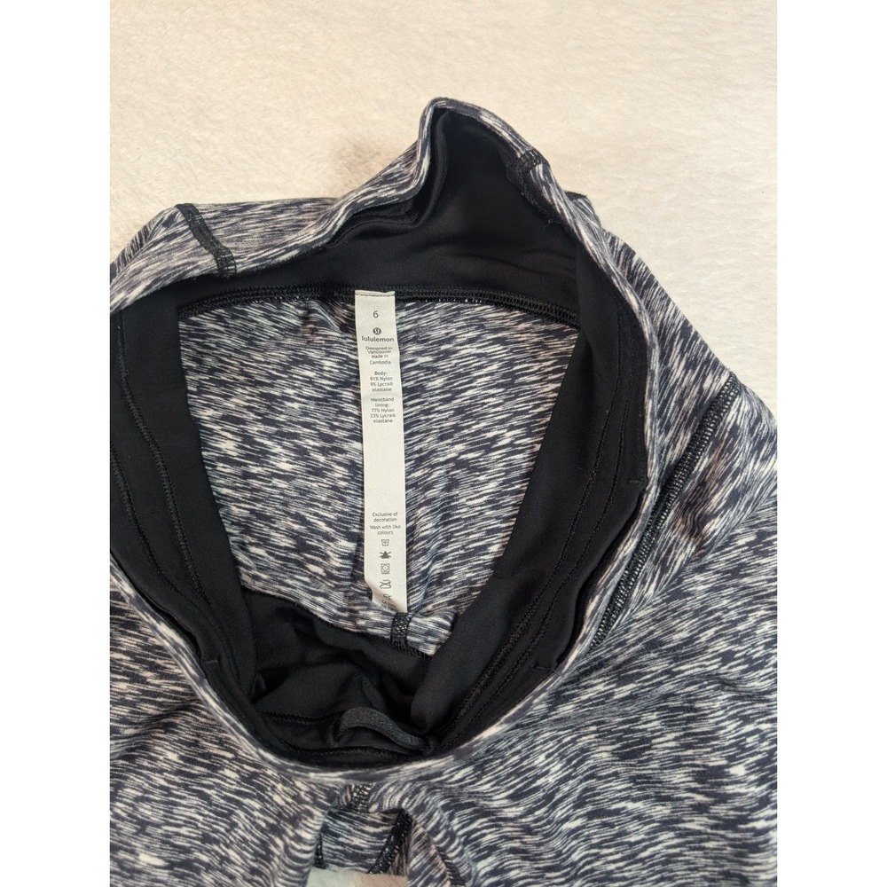 Lululemon Yoga Pants Ruched Leggings Athletic Black Gray Size 6 - Picture 2 of 7